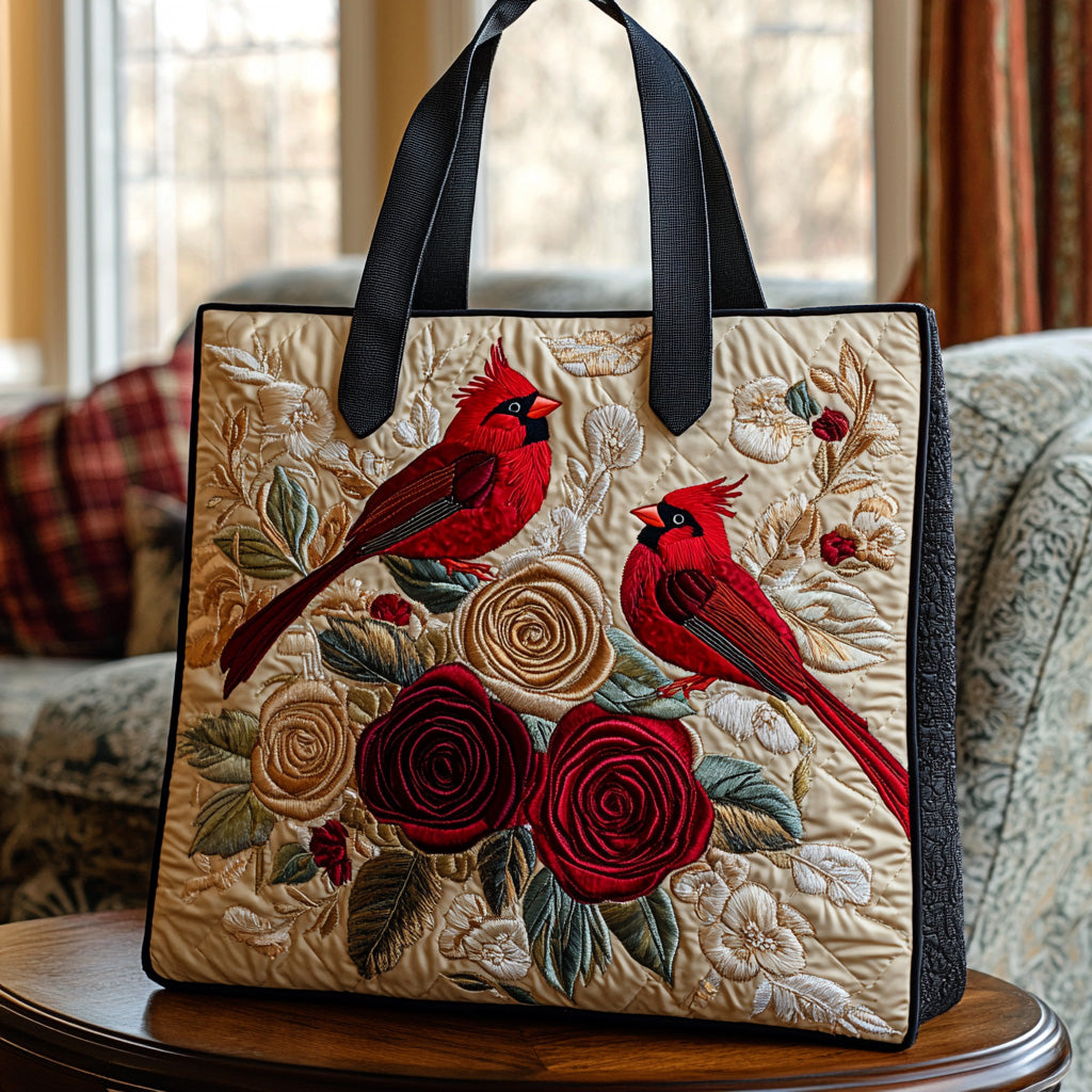 Cardinal Serenity Quilted Tote Bag Unique Cardinal Gifts