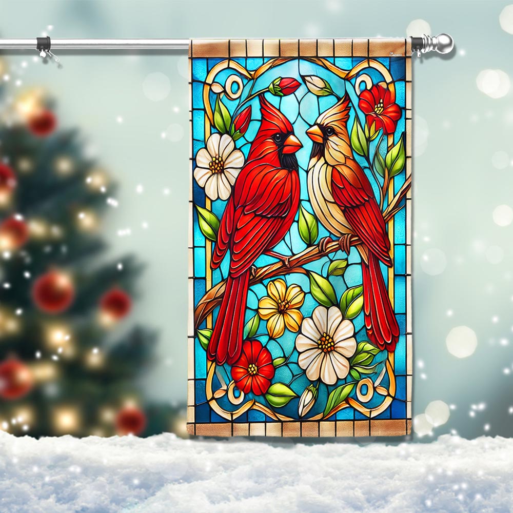 Cardinal Stained Glass Flag