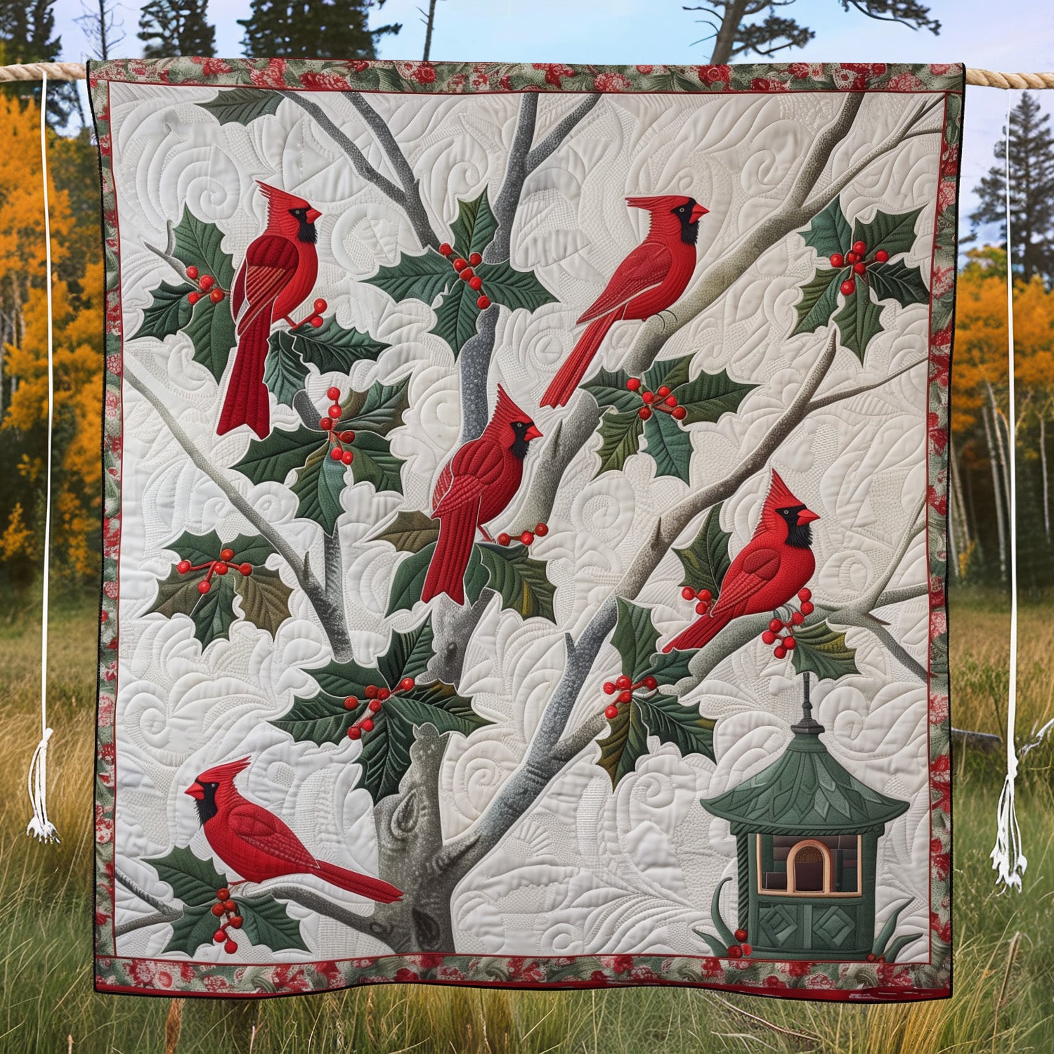 Cardinal Whisper Quilted Blanket Unique Cardinal Gifts