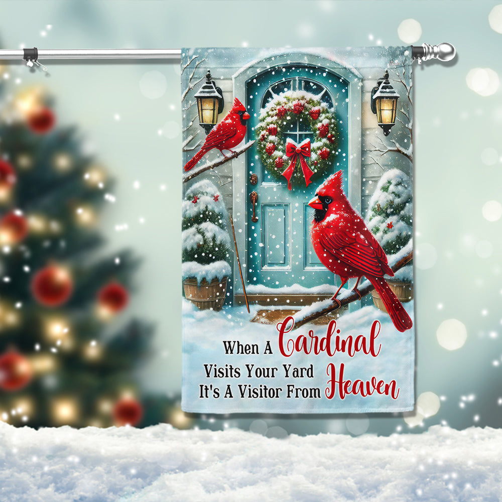 Cardinal Winter When A Cardinal Visits Your Yard It S A Visitor From Heaven Flag