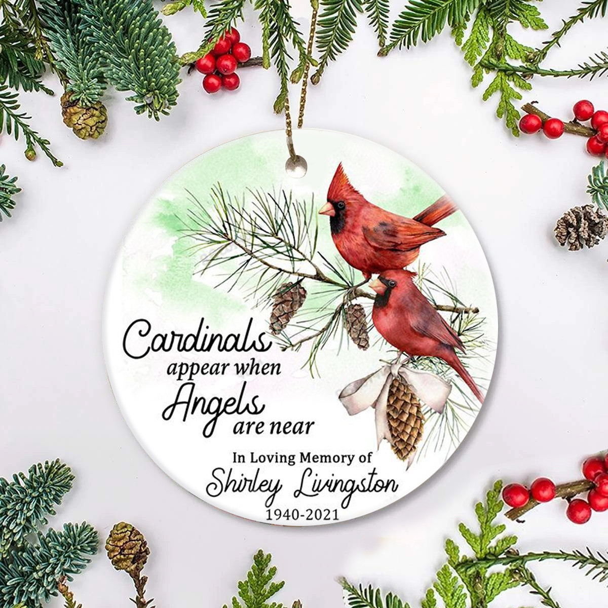 Cardinals Appear When Angels Are Near Ornament Memorial Christmas Ornament Cute Christmas Decor