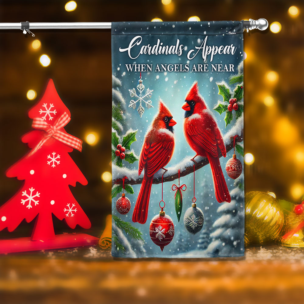 Cardinals Christmas Cardinals Appear When Angels Are Near Flag