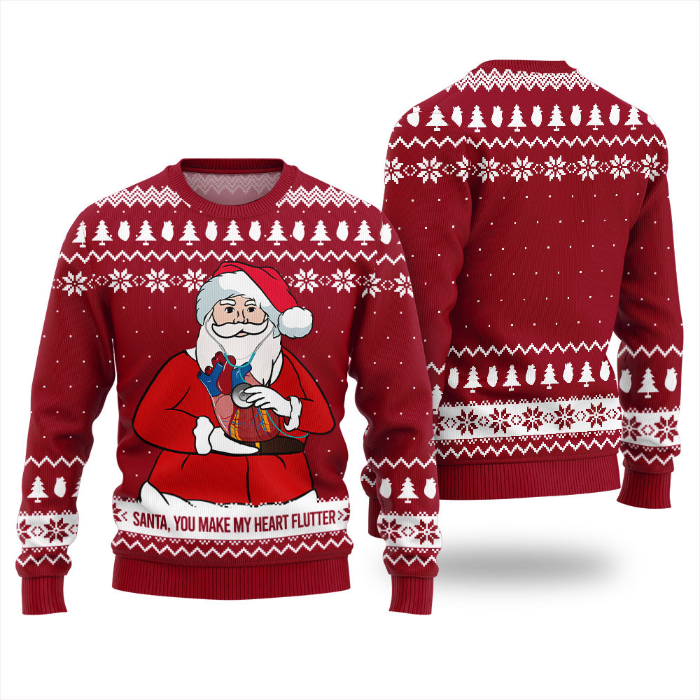 Cardiologist Ugly Christmas Sweater You Make My Heart Flutter Cozy Christmas Sweater for Holiday Season