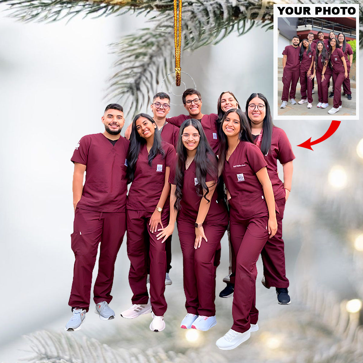 Caring With Passion Personalized Photo Mica Ornament Christmas Gift For Nurses