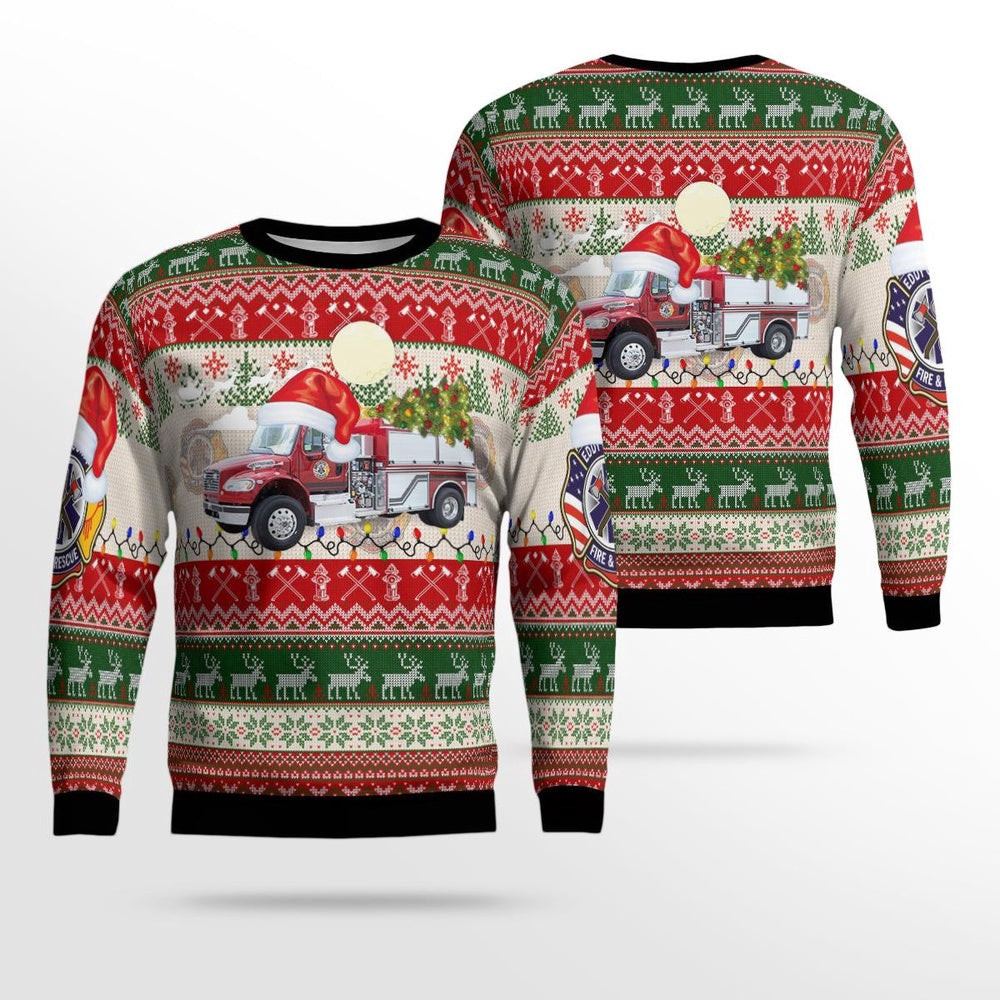 Carlsbad New Mexico Eddy County Fire Rescue AOP Ugly Sweater Xmas Unisex Sweater Christmas Gifts For Men Women
