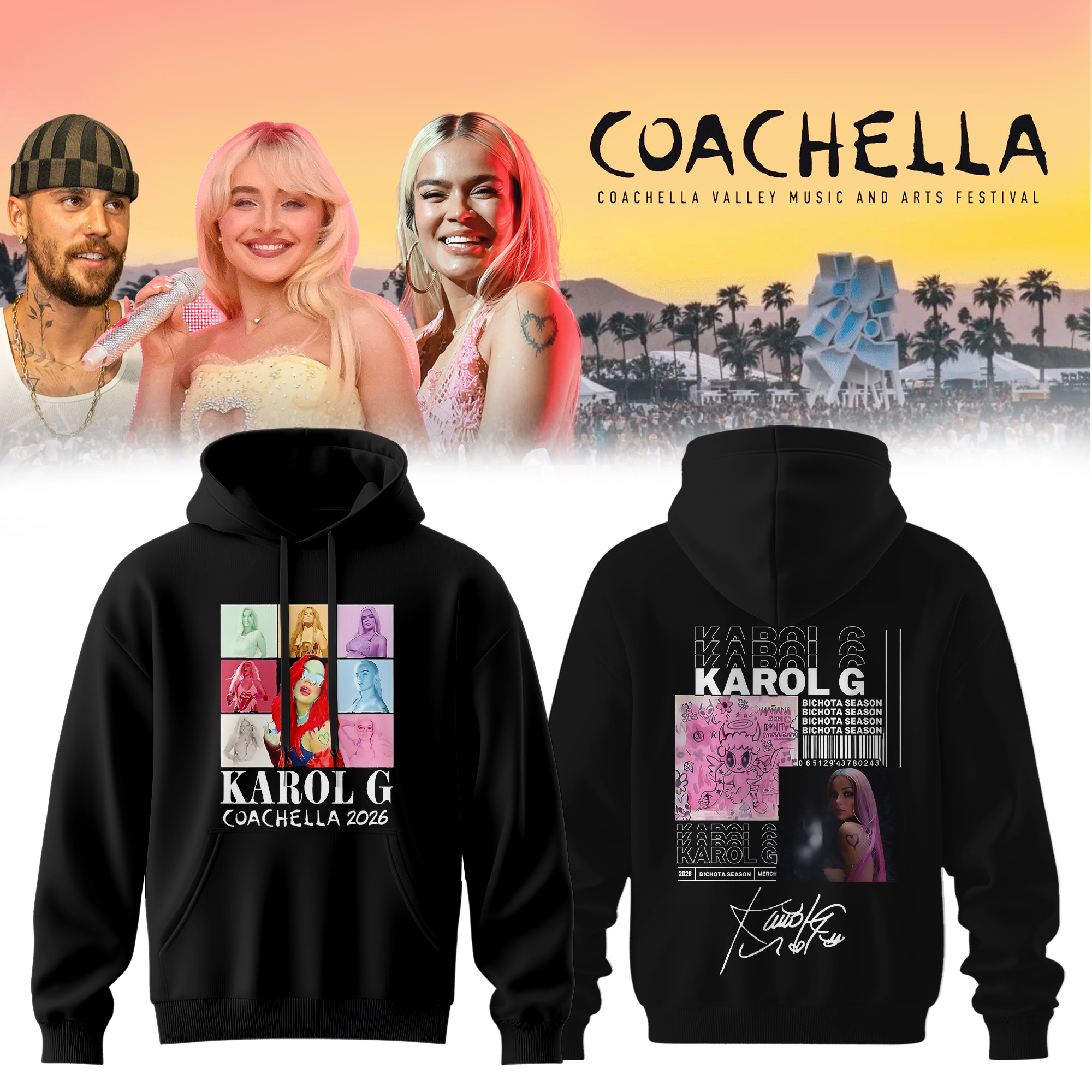 Carol G Coachella 2026 Festival Hoodie Coachella 2026 Apparel Karol G Lover Gift