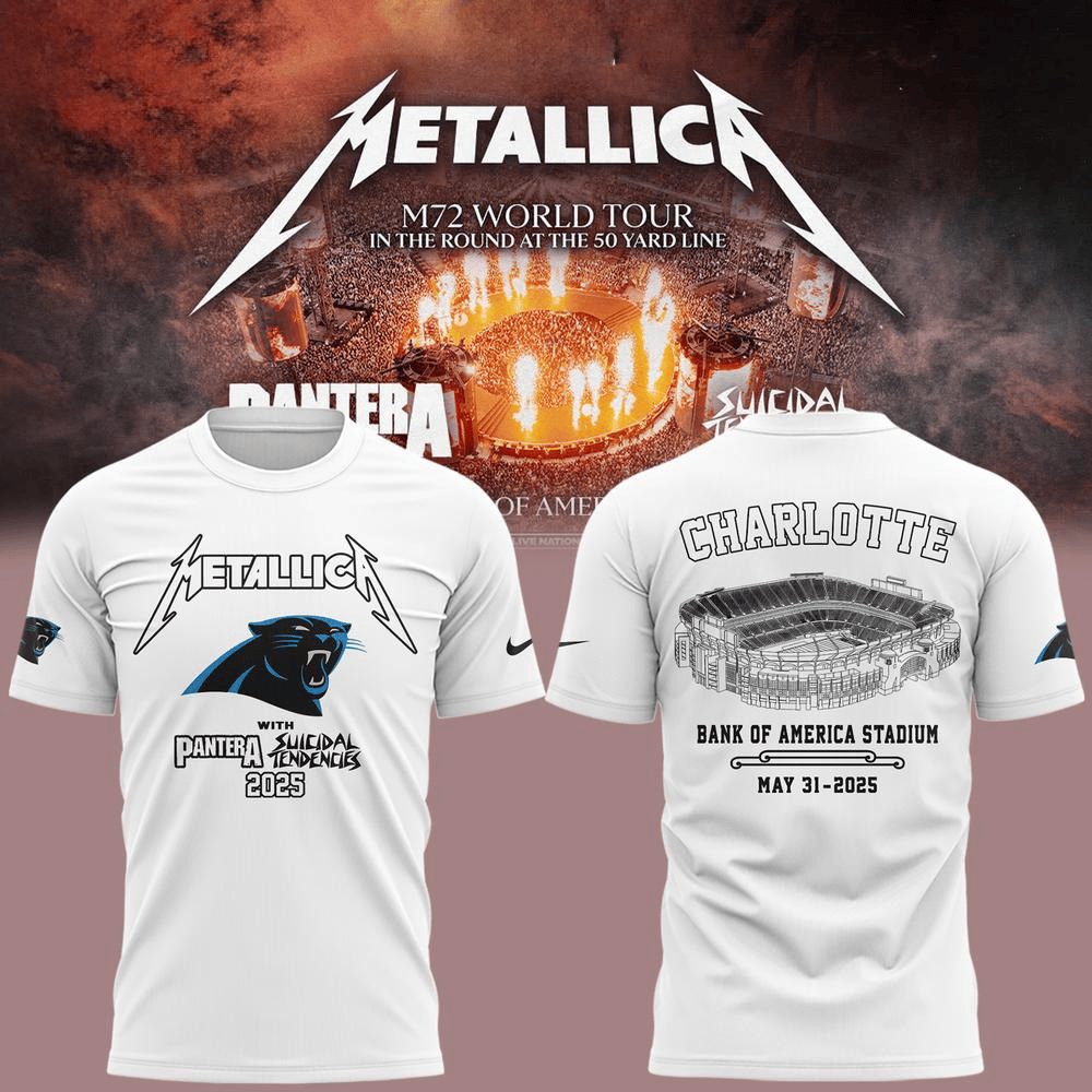 Carolina Panthers x Metallica M72 Tour Limited Edition T-Shirt Music Lovers Gifts
