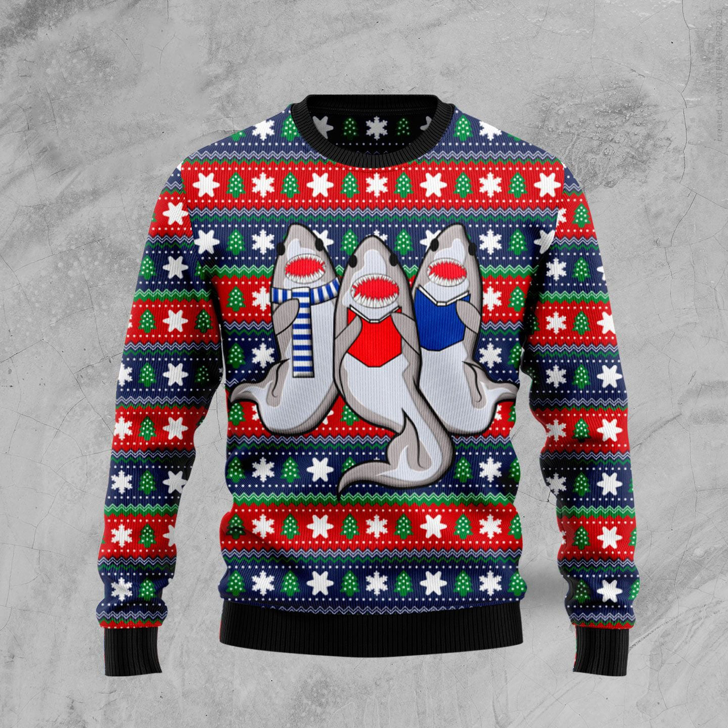 Carolling Sharks Ugly Christmas Sweater Funny Christmas Sweater Xmas Gifts For Shark Lovers
