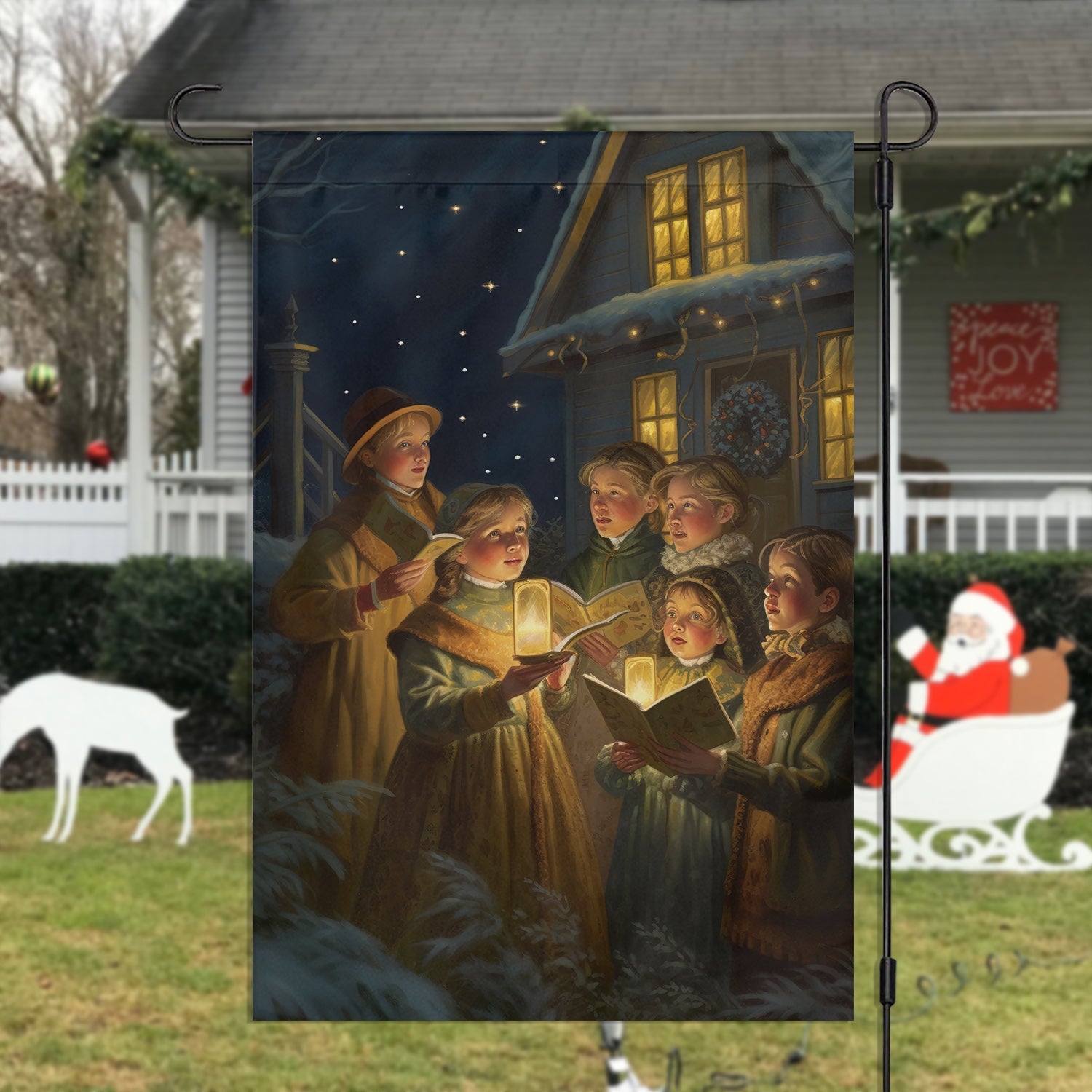 Carols By Candlelight Xmas Flag Christmas Home Decor Religious Winter Christians Flag Gift