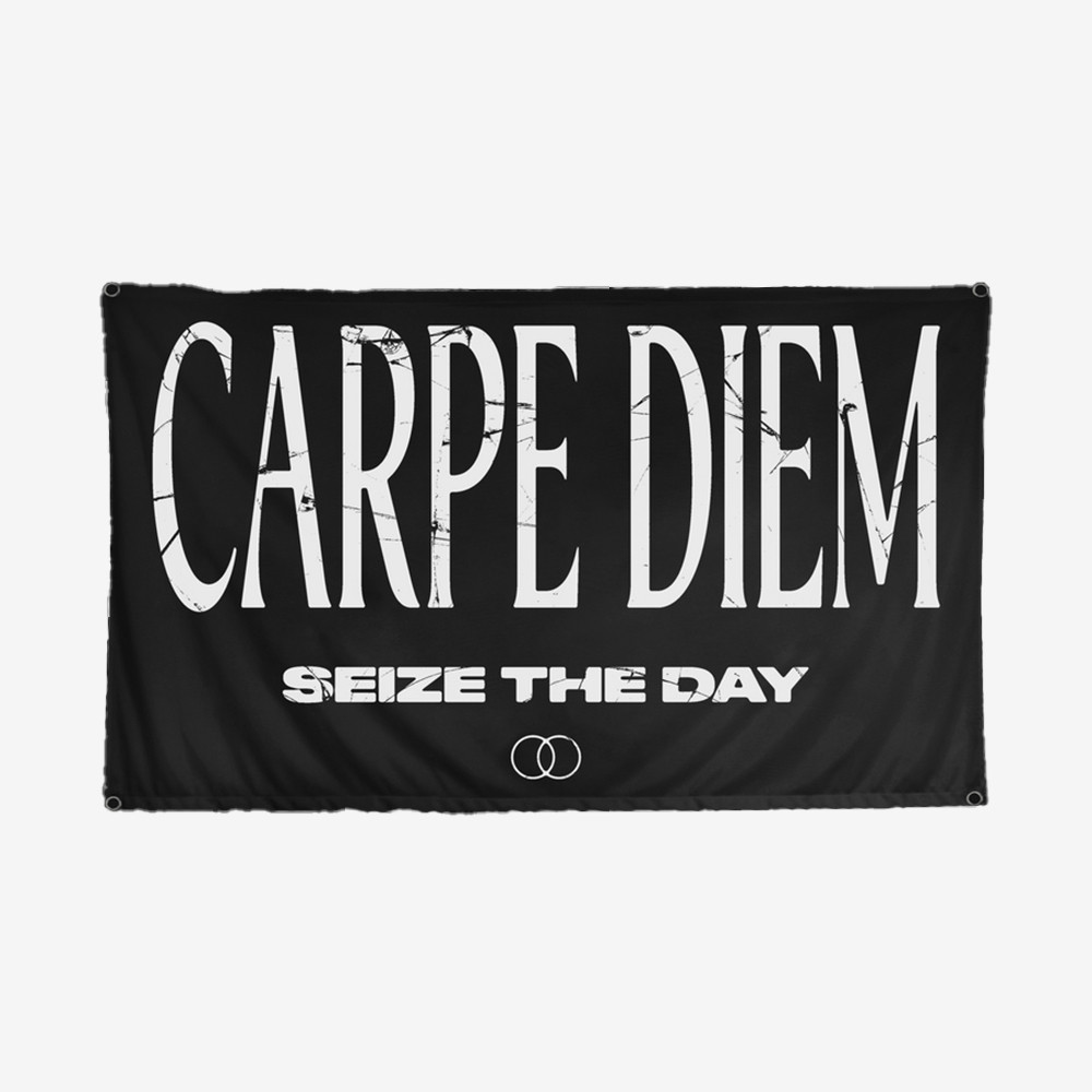 Carpe Diem Seize The Day Wall Flag Joe Bartolozzi Merch Gifts For Enthusiasts