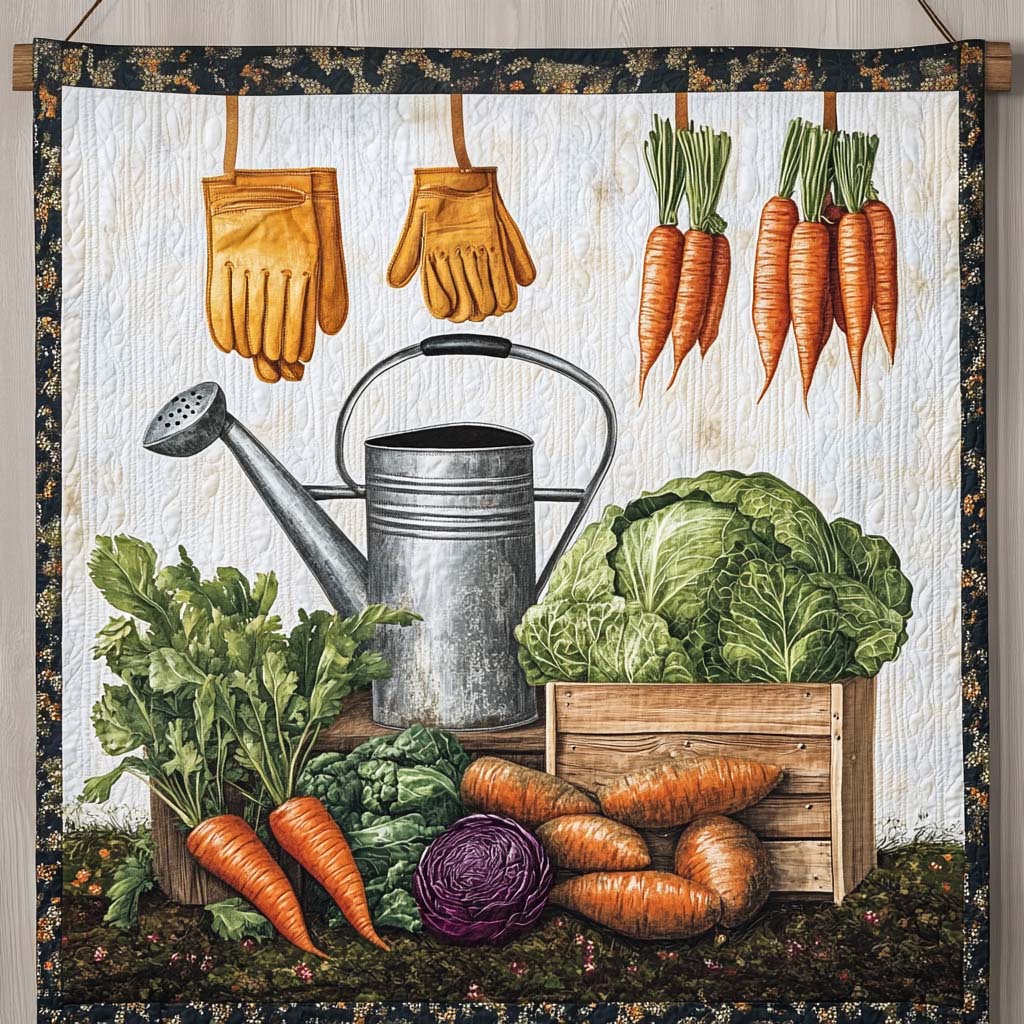 Carrot Patch Quilted Blanket Gardening Gifts For Mom
