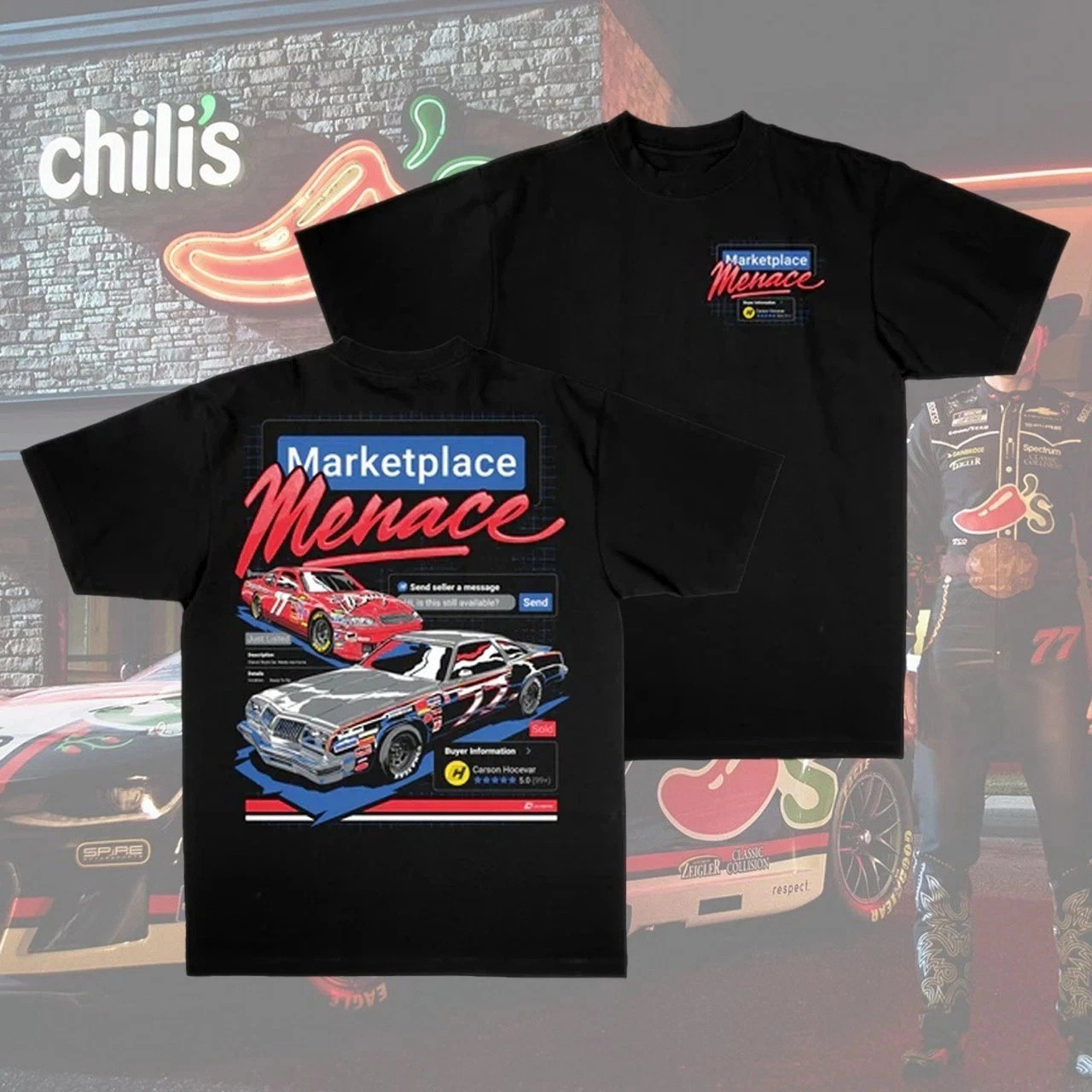 Carson Hocevar 77 Racing T-Shirt Marketplace Menace Cars Merch Gift For Pit Crew Fans