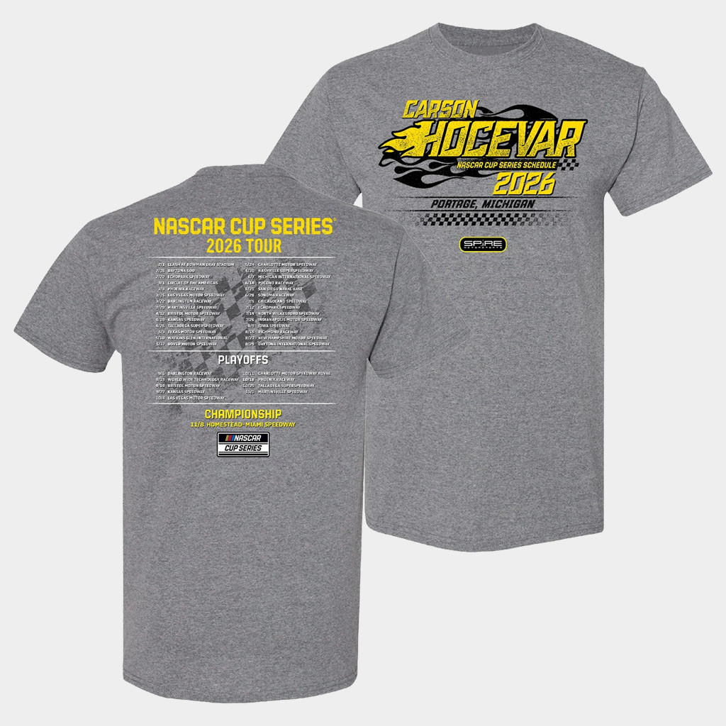 Carson Hocevar Merch Carson 2026 Schedule T-Shirt Nascar Cup Series 2026 Tour Shirt Fan Gifts