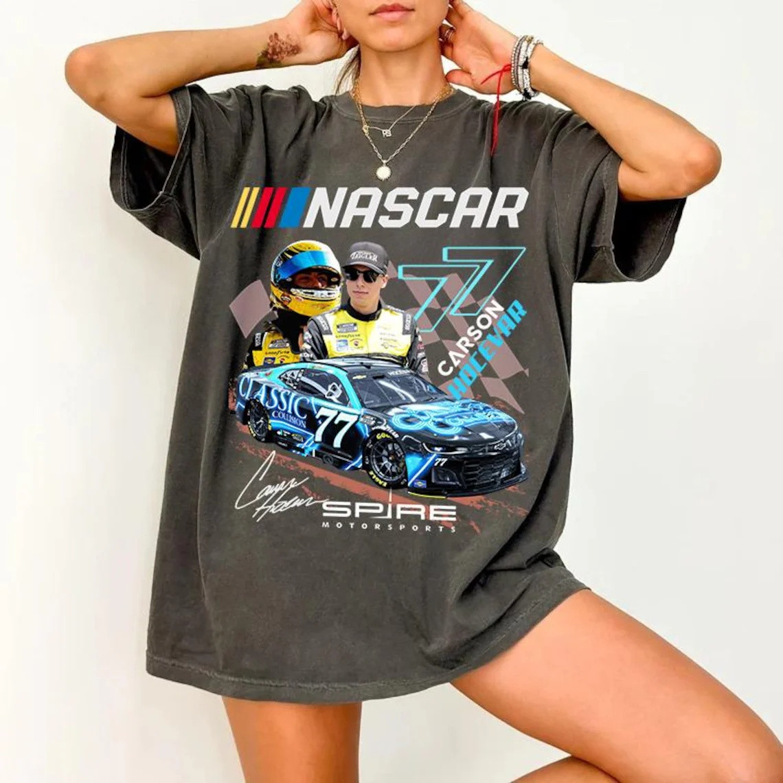 Carson Hocevar Motorsport T-Shirt NASCAR Racing Car Clothing Gift For Her