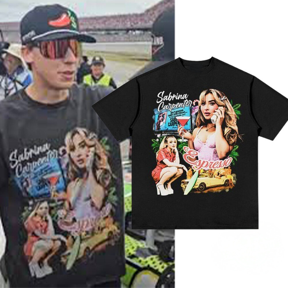 Carson Hocevar Sabrina Carpenter Espresso T-Shirt Espresso Song Graphic Tee Gift For Fans