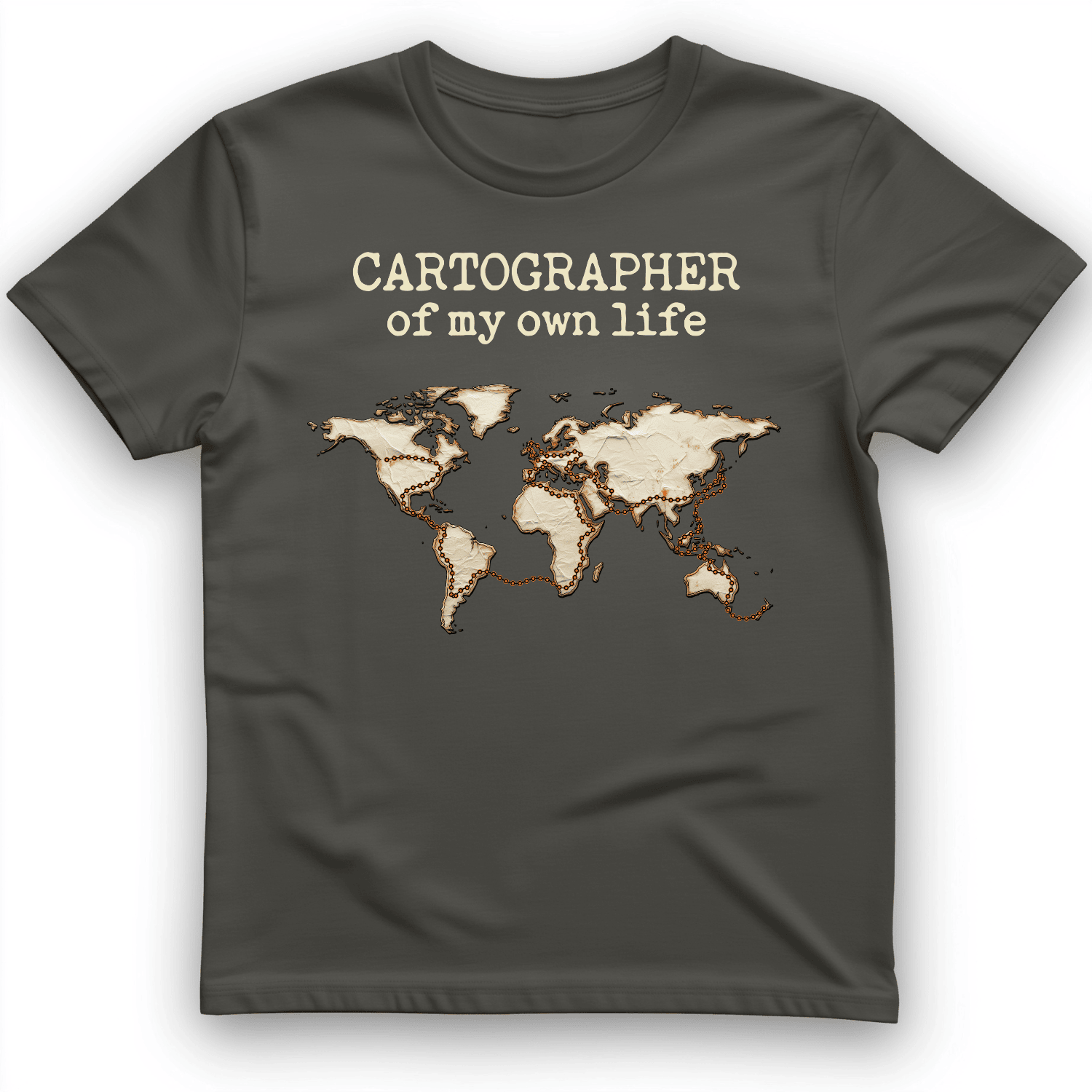 Cartographer Of My Own Life T-Shirt World Map Graphic Tee Gift Ideas For Men