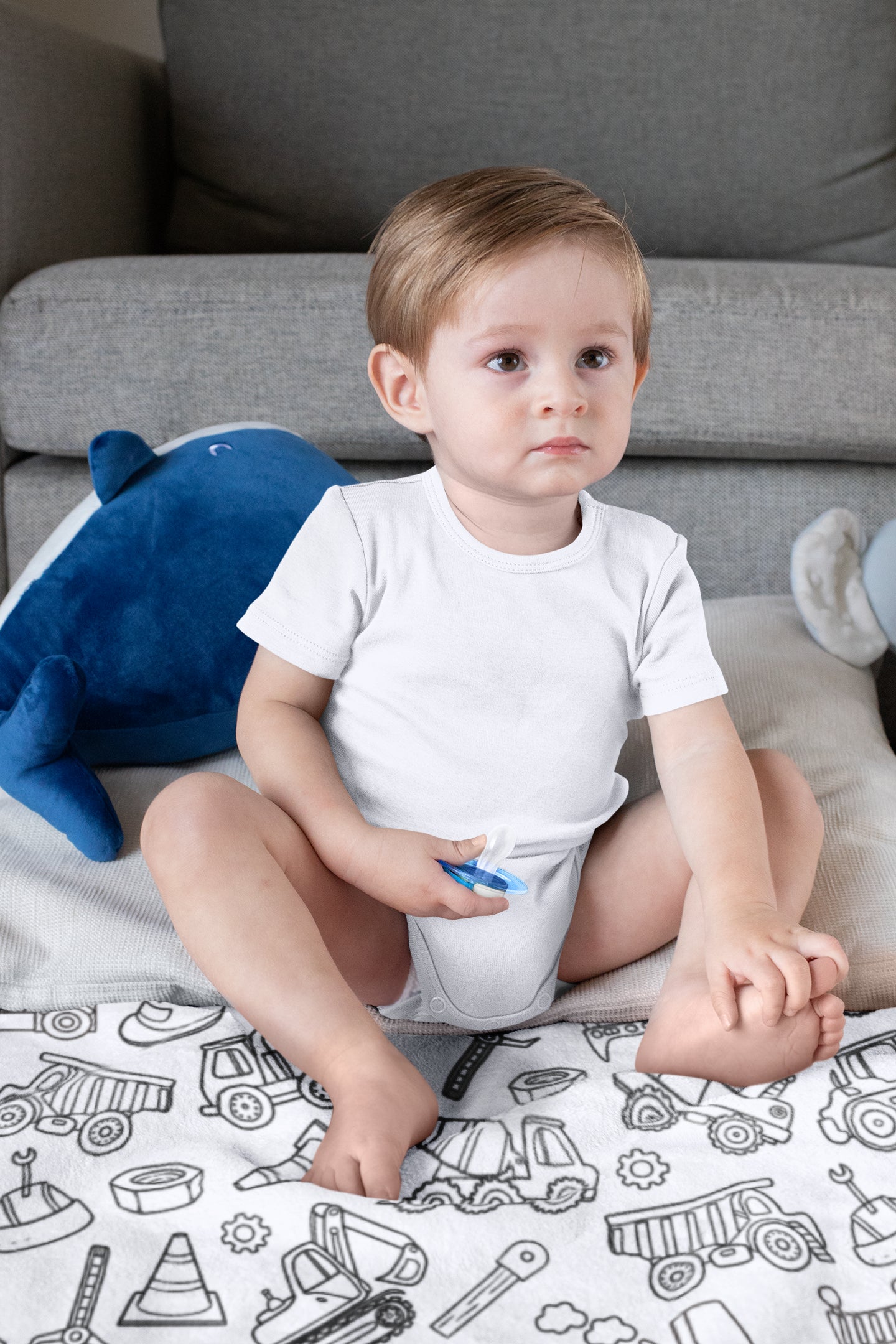 Cartoon Construction Doodle Blanket- Gift for Kids Cartoon Construction Doodle Blanket- Gift for Kids