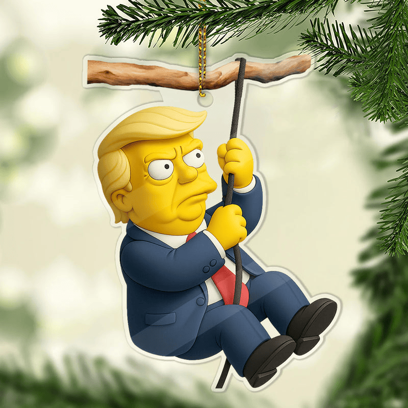 Cartoon Donald Trump Christmas Ornament Trump Ornament Gift for MAGA