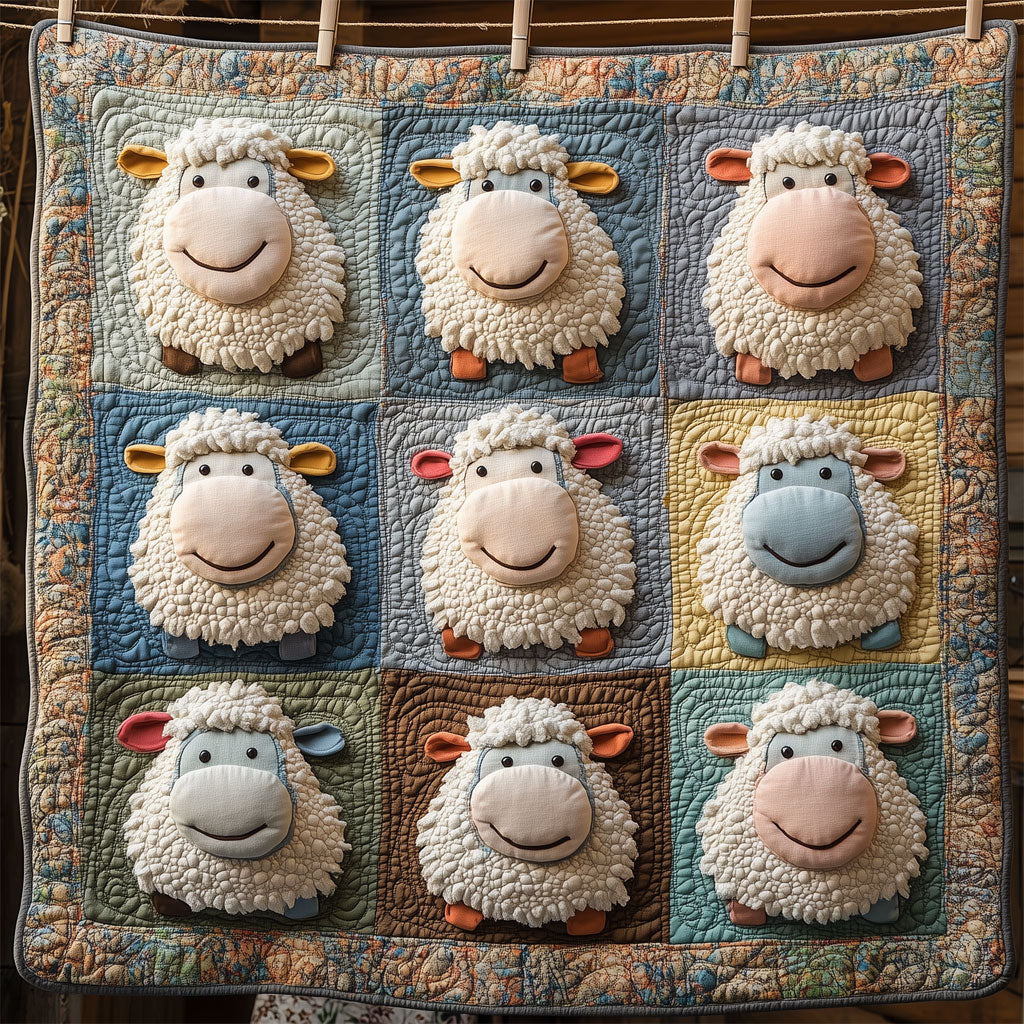 Cartoon Sheeps Quilt Luxury Quilt Blanket Gift for Elegant Interiors