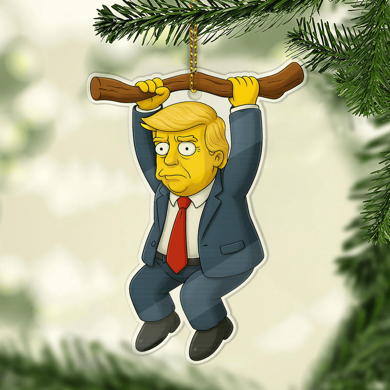 Cartoon Trump Acrylic Ornament Trump 45 47 Ornament Christmas Gift for MAGA Supporters