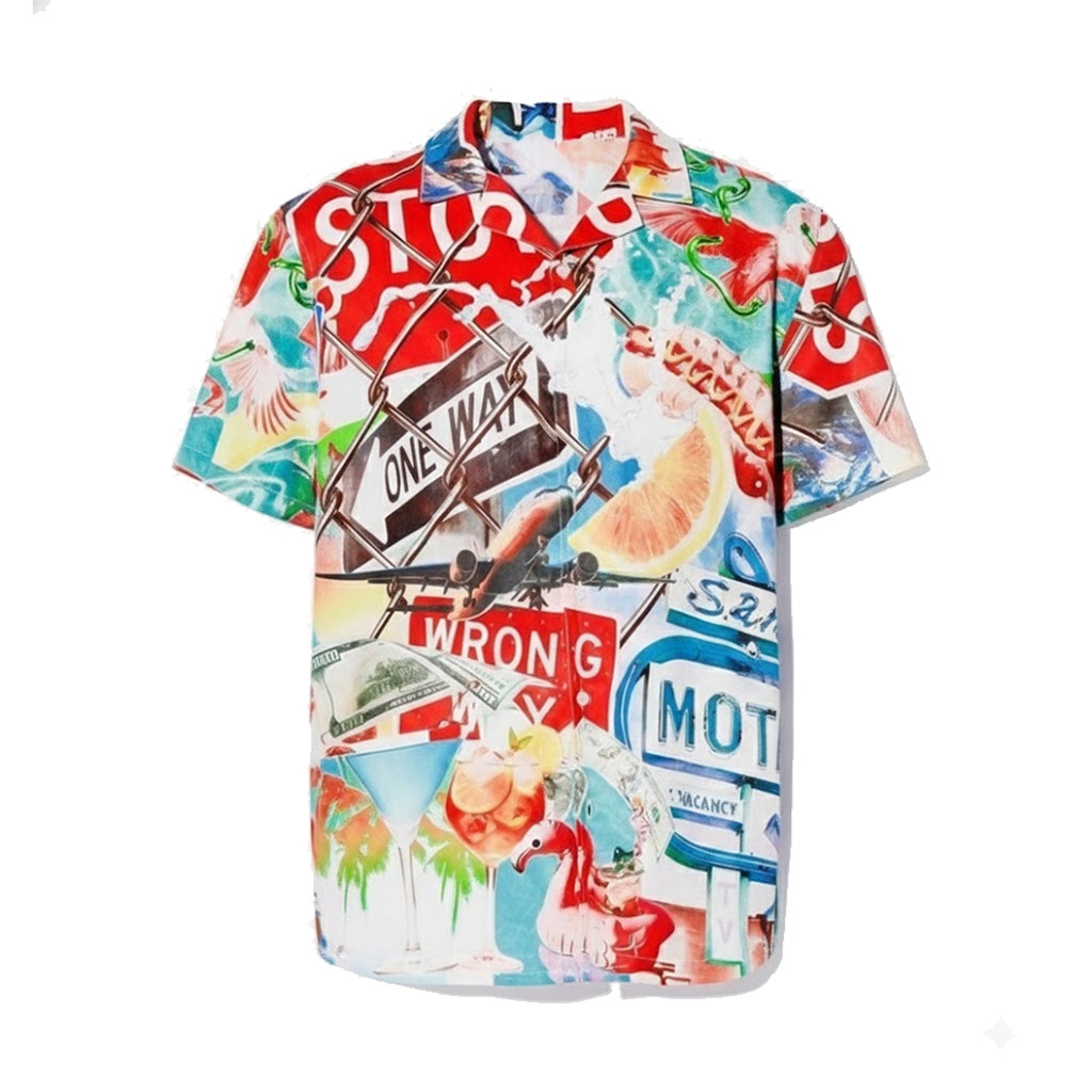 Casablanca Paris Graphic Hawaiian Shirt Tropical Themed Aloha Shirt Gifts For Dad