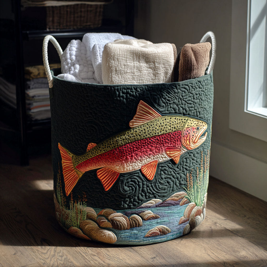 Cascade Voyage Quilted Laundry Basket Decorative Quilted Laundry Basket for Neat Spaces