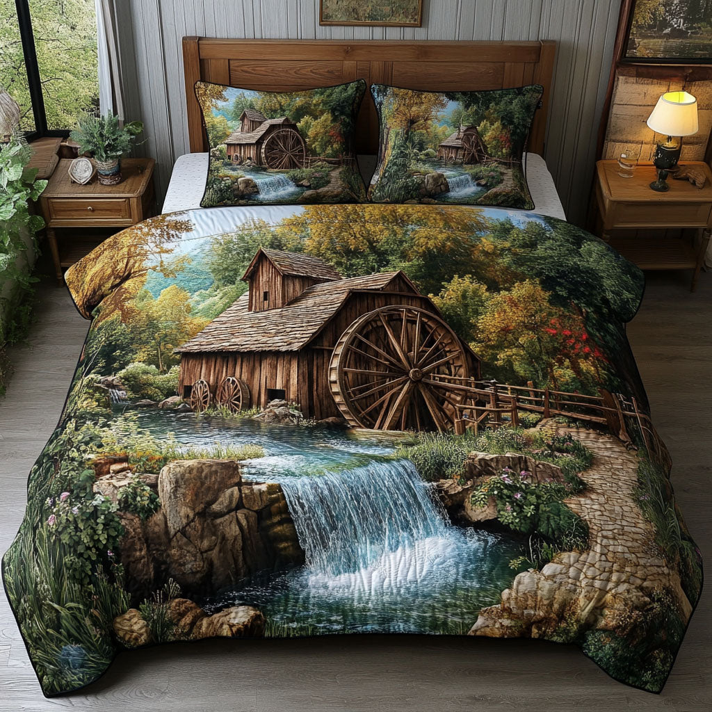 Cascading Mill Creek Quilted Bedding Set Duvet Cover Bed Sheet Set Christmas Gifts For Wife