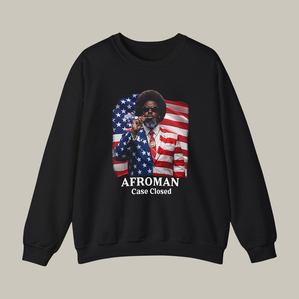 Case Closed Afroman Portrait Sweatshirt American Flag Rap Music Apparel Gift For Afroman Lover