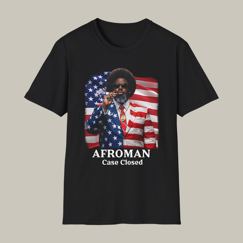 Case Closed Afroman Portrait T-Shirt American Flag Afroman Merch Best Gift For Rap Music Fans