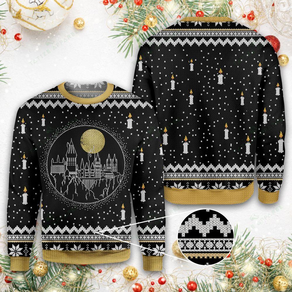 Castle Candle Ugly Christmas Sweater Cozy Xmas Jumper Gifts For Christmas Holiday