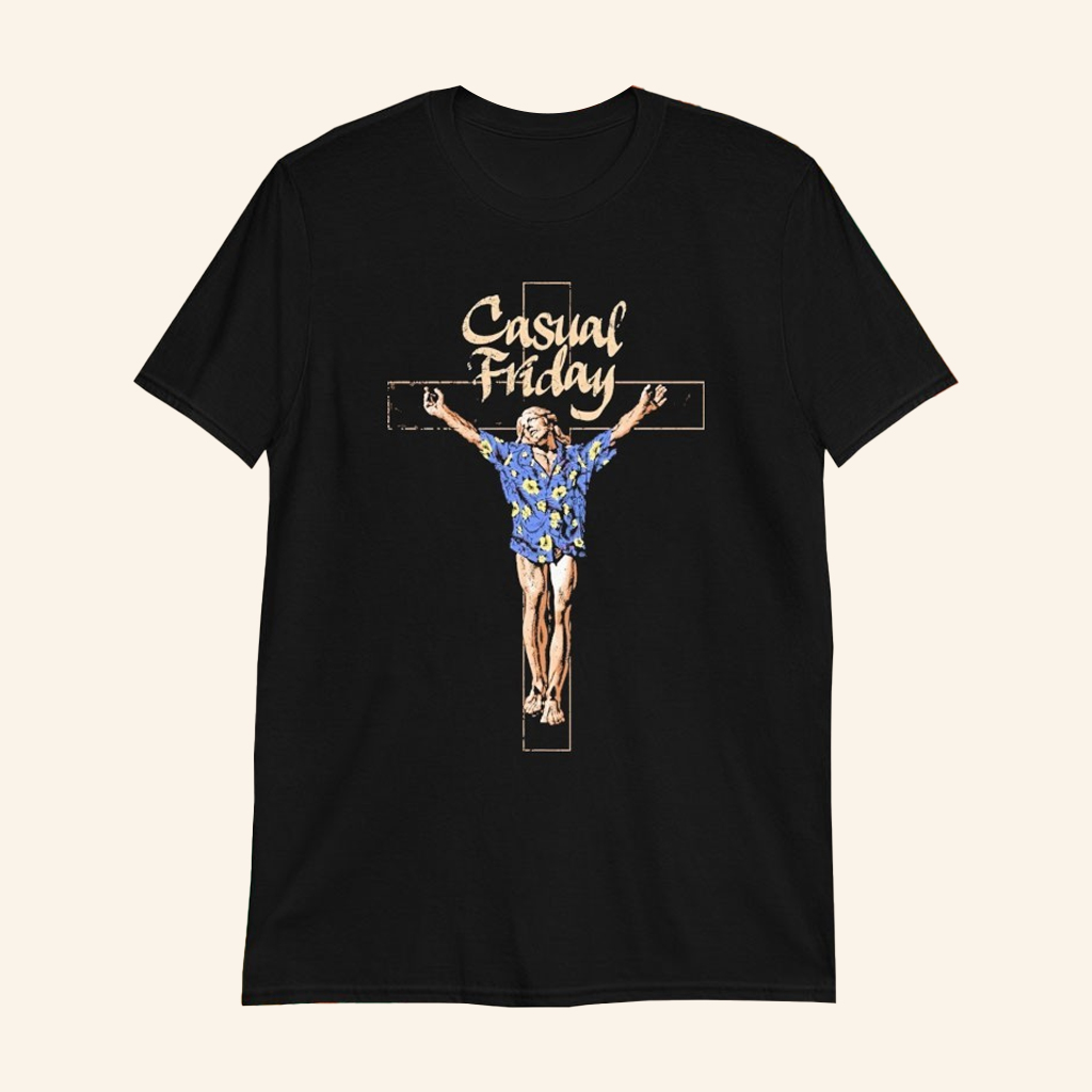 Casual Friday Jesus T-shirt Funny Jesus Christian Shirts Gifts For Dad