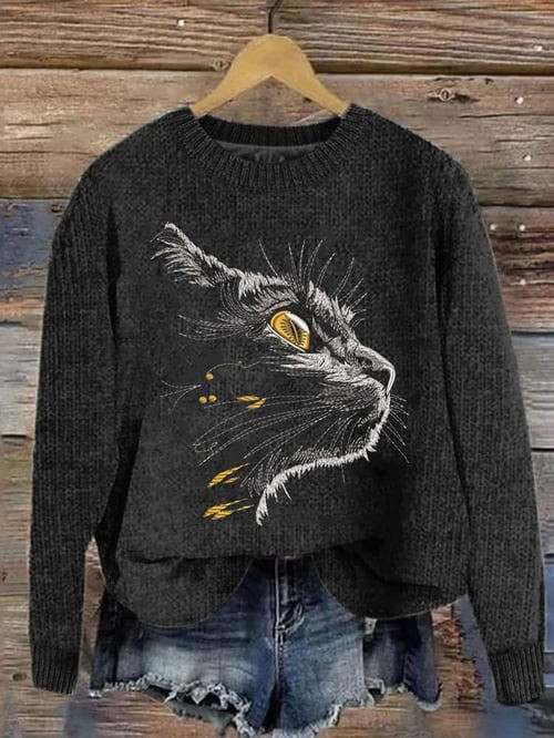 Cat Amber Eyes Sweater Pet Clothing Ideal Xmas Holiday Gifts For Cat Lovers