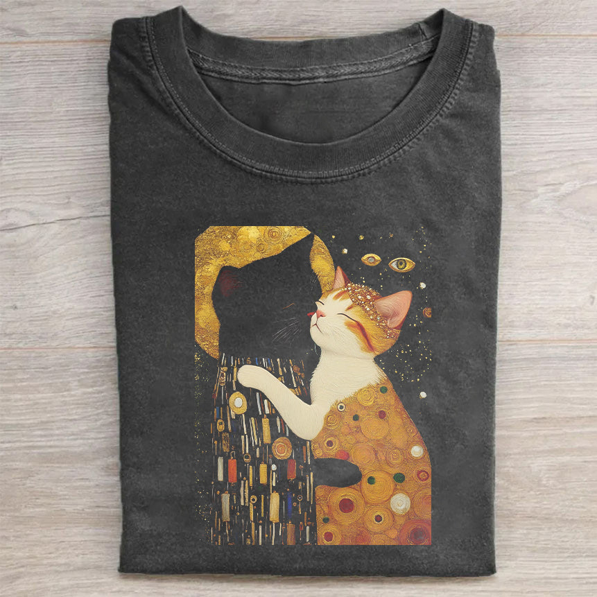 Cat Art Print T-Shirt Creative Merch Best Gift For Cat Lovers