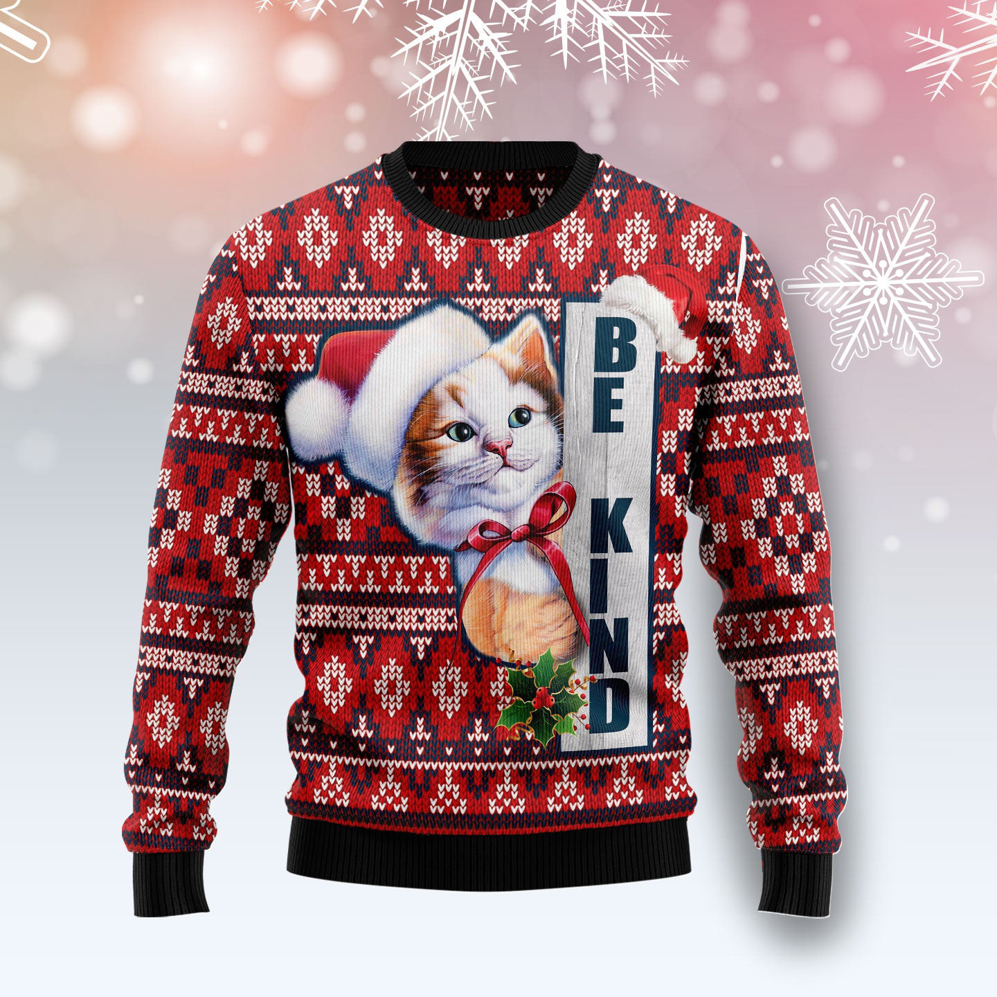 Cat Be Kind Ugly Christmas Sweater Winter Clothing Cat Christmas Sweater Presents