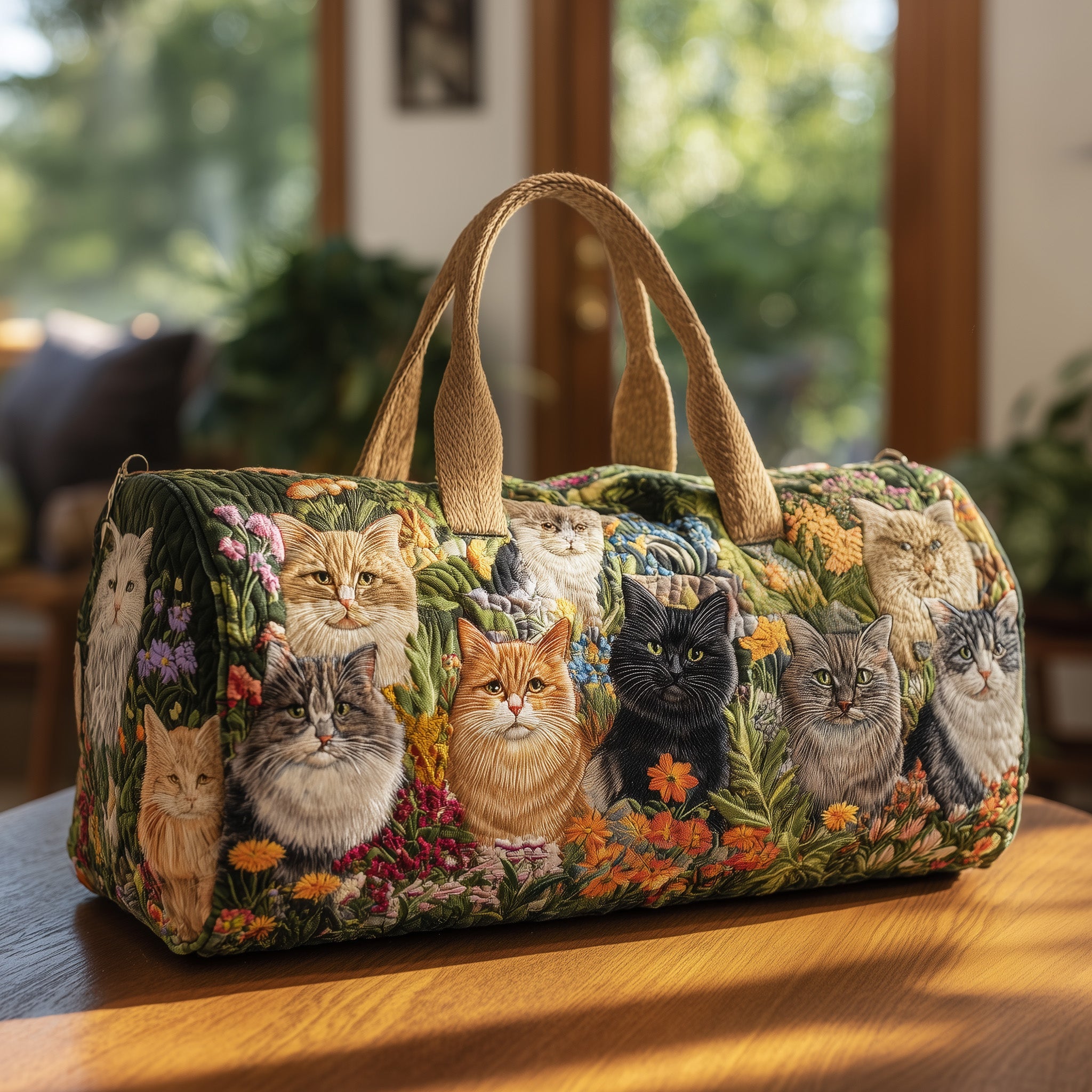 Cat Bliss Quilt Duffle Bag Christmas Gift Idea