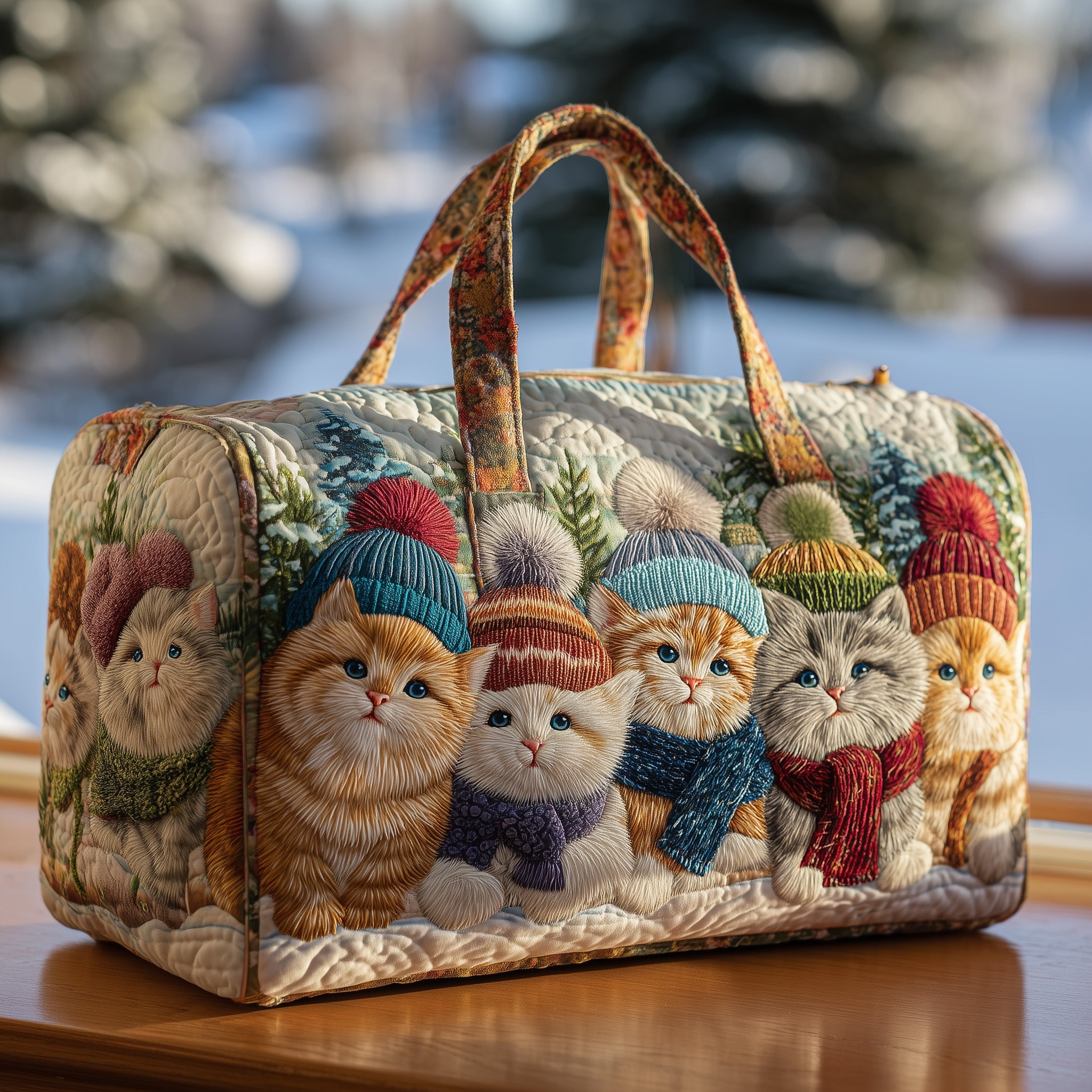 Cat Bliss Quilt Duffle Bag Holiday Gift Idea