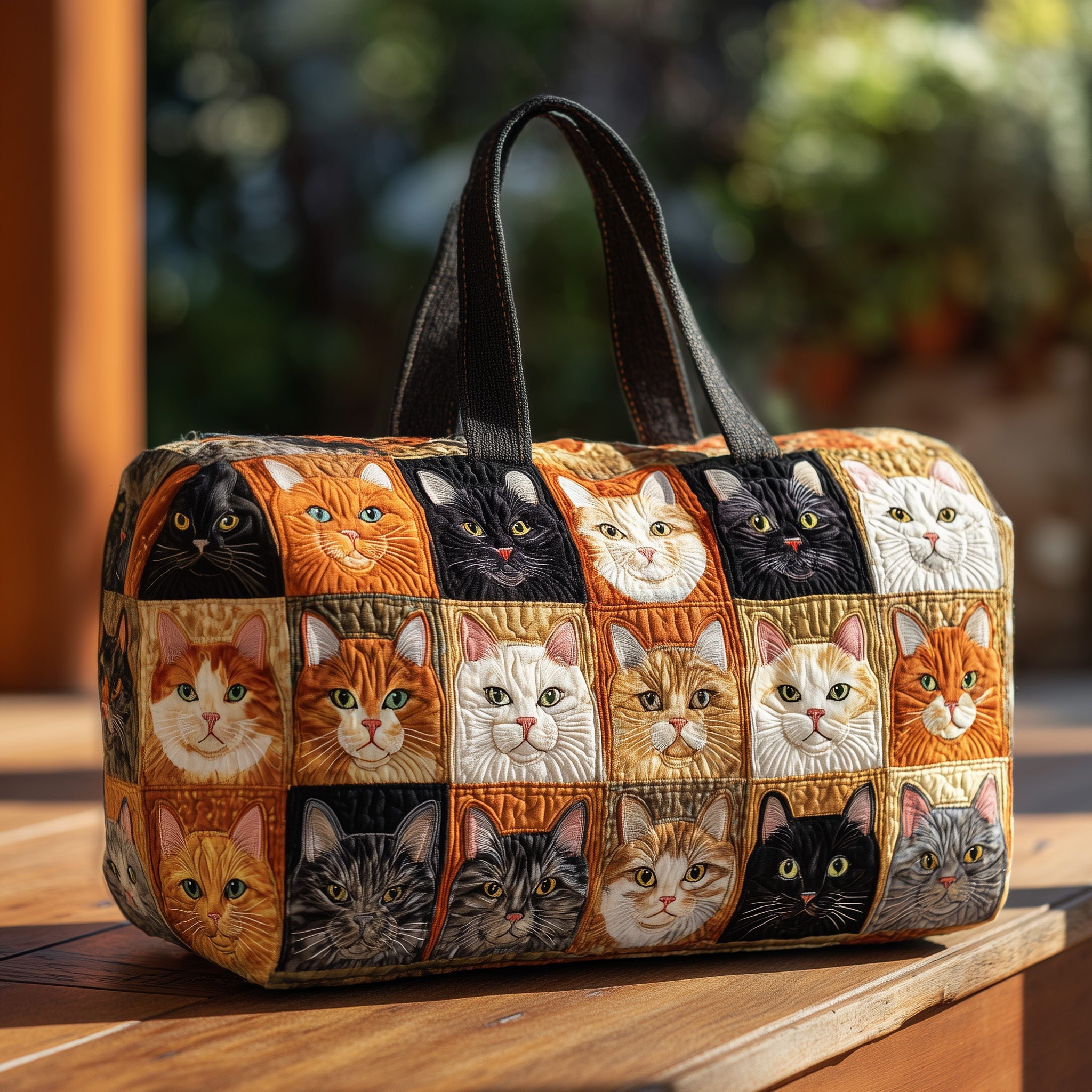 Cat Bliss Quilt Duffle Bag Stylish And Practical