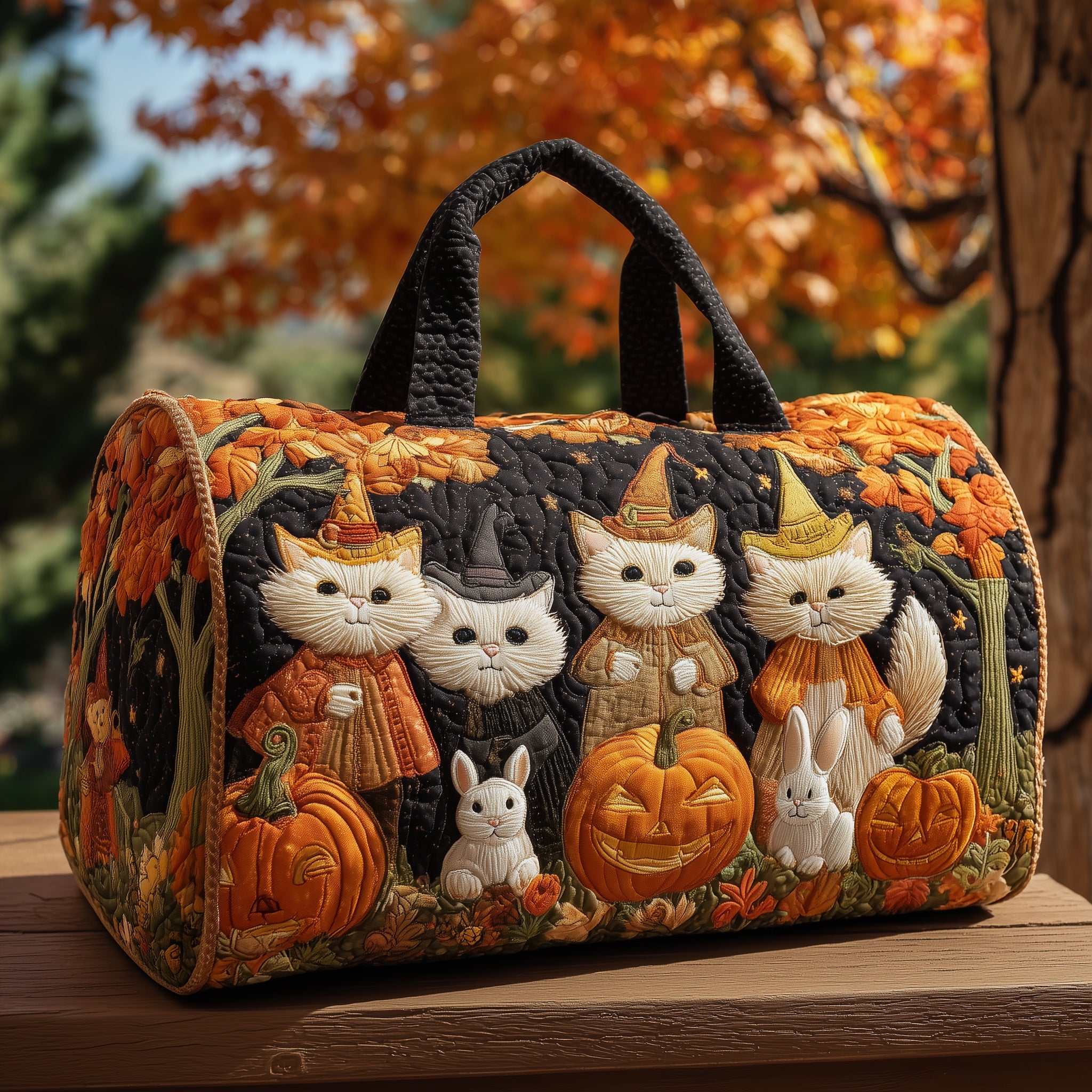 Cat Bliss Quilt Duffle Bag Thanksgiving Gift Idea