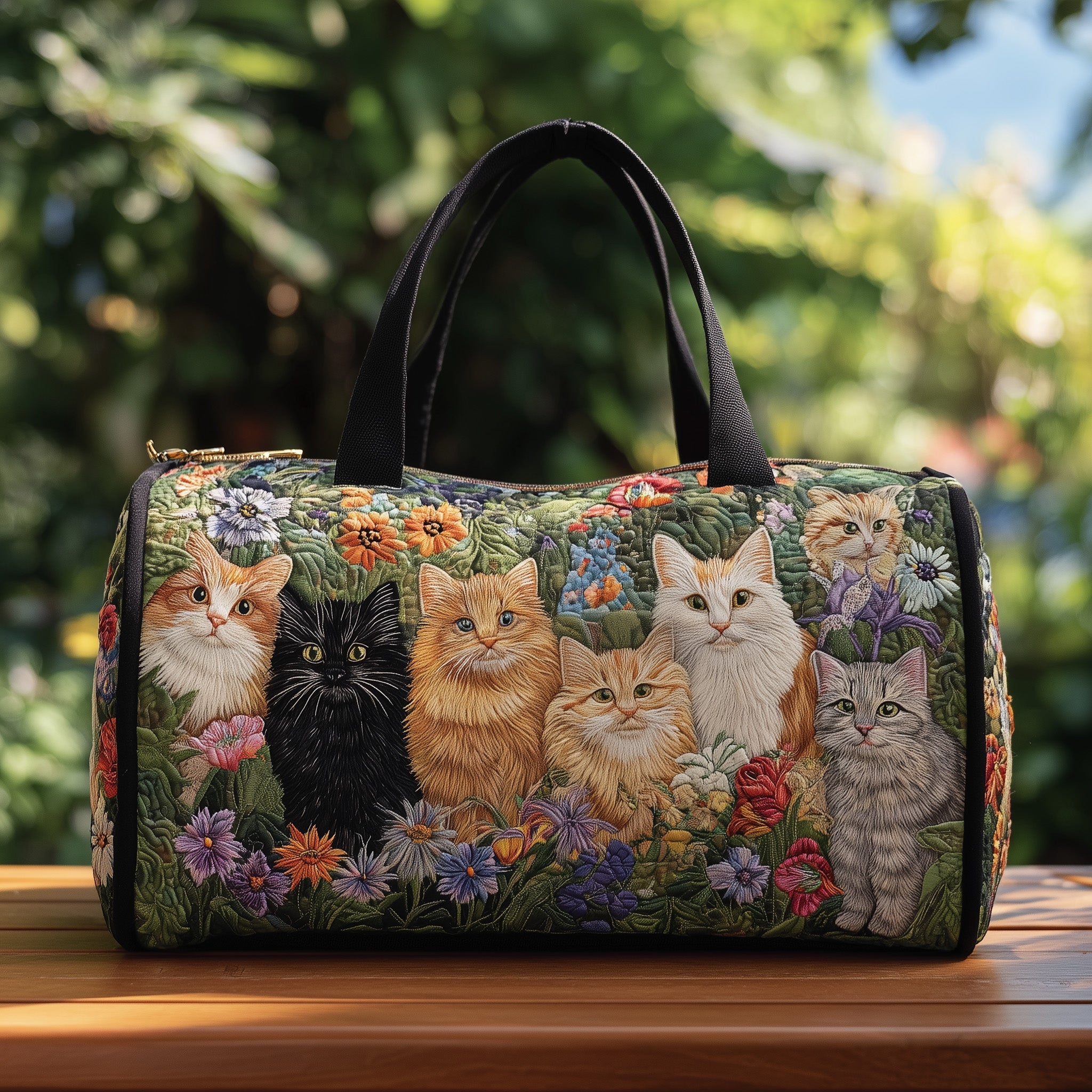 Cat Bliss Quilt Duffle Bag Valentine's Day Gift Idea
