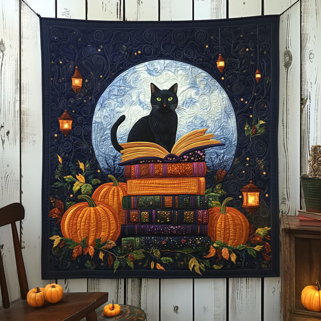 Cat Book In The Full Moon Quilt Blanket Cat Blanket Design Luxury Gifts For Cat Lovers