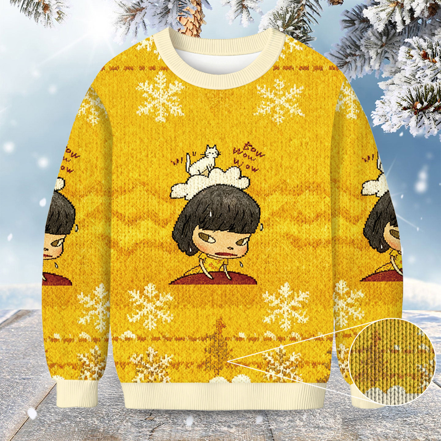 Cat Bow Wow Wow Christmas Ugly Sweater Winter Clothing Christmas Gifts For Artists