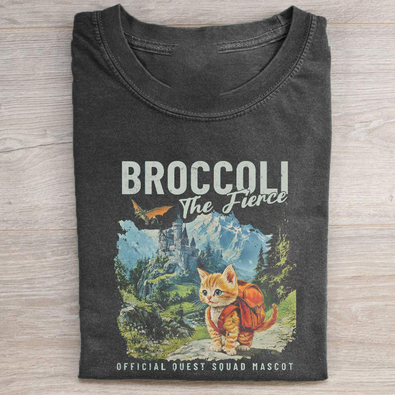 Cat Broccoli The Fierce T-Shirt Quest Squad Mascot Clothing Gifts For Teens
