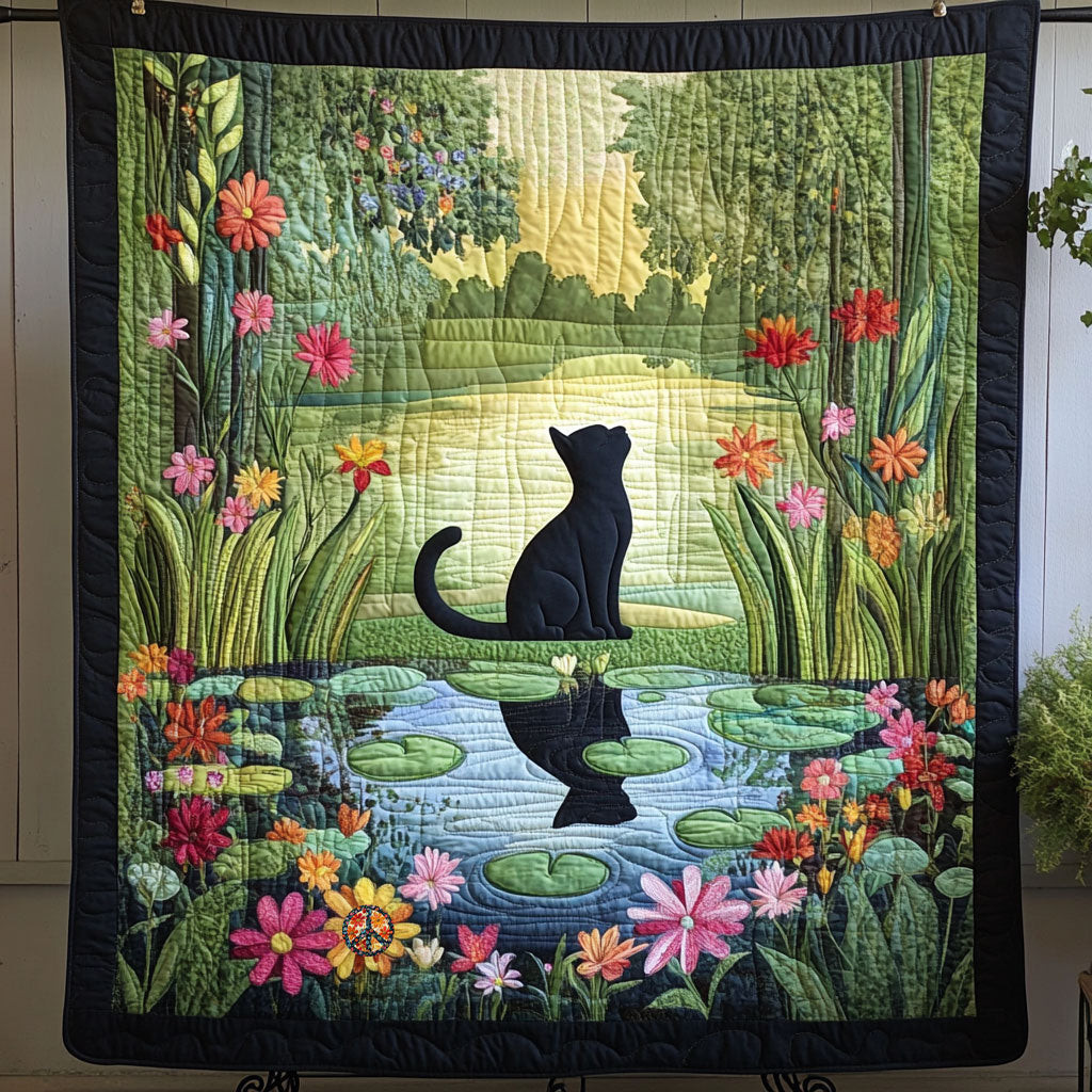 Cat By The Pond Holiday Christmas Quilt Blanket Christmas Presents For Mother In Law