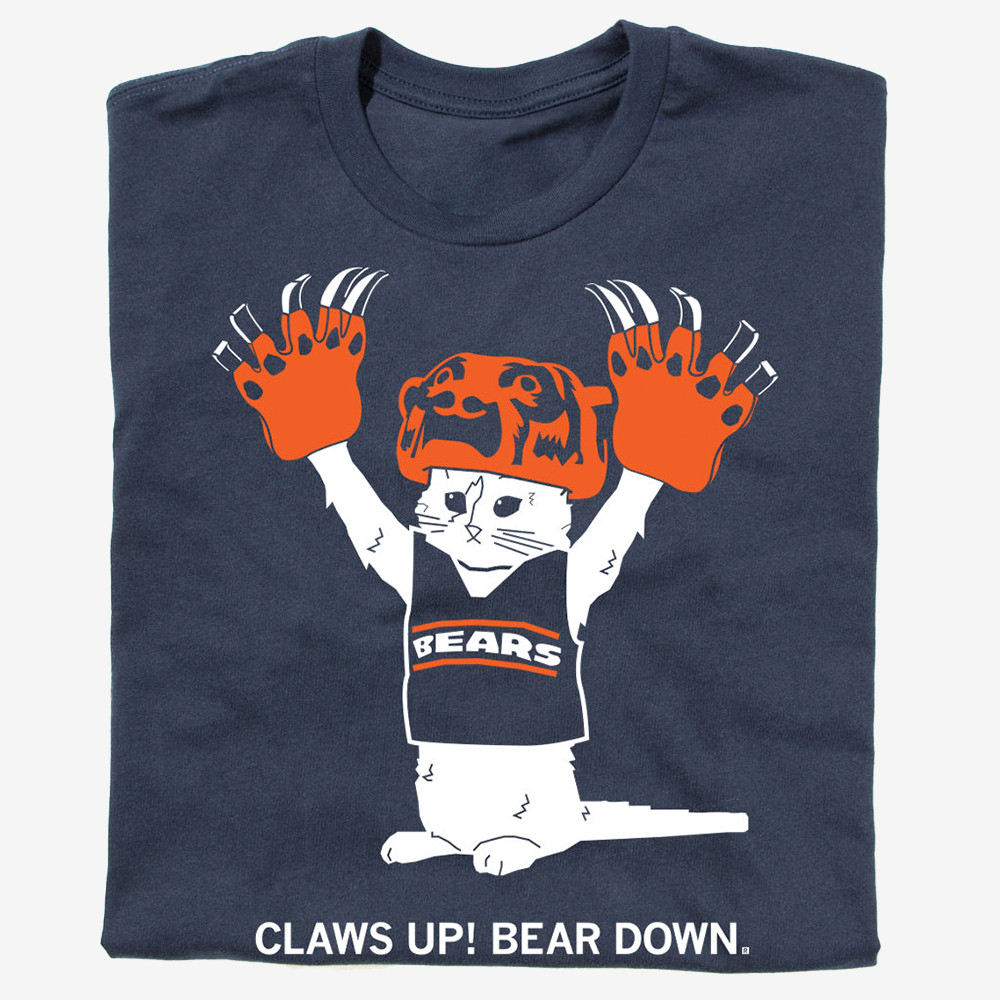 Cat Calms Up Bear Down Graphic T-Shirt Funny Graphic Tee Bears Nation Gifts