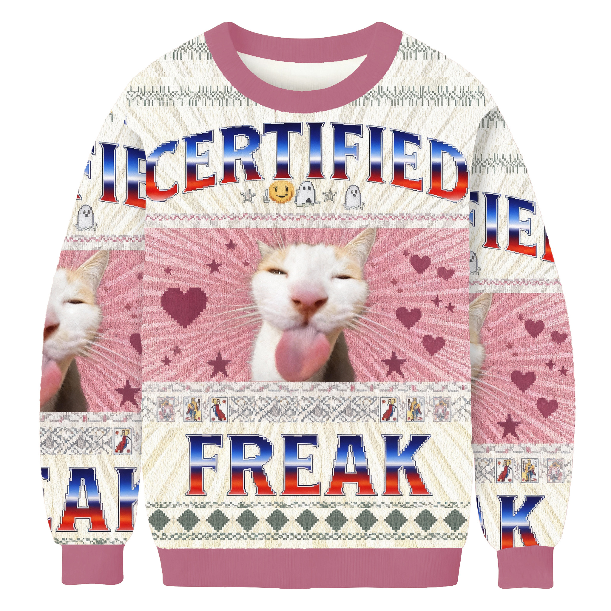 Cat Certified Freak Christmas Ugly Sweater Xmas Outfits Christmas Gifts For Mother