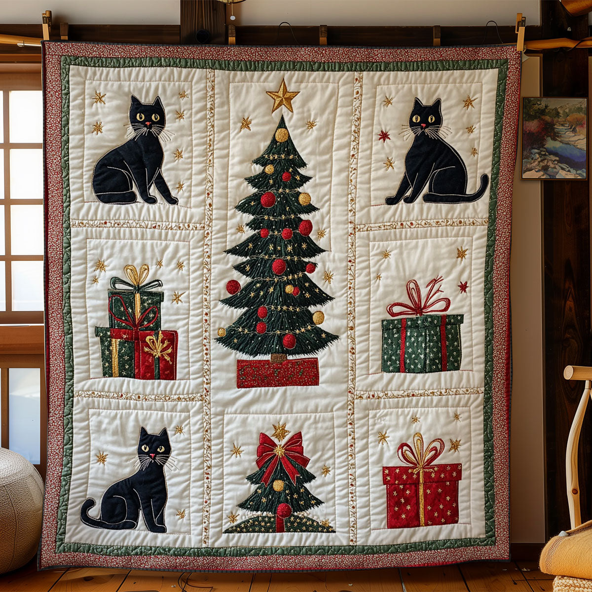 Cat Charm Quilt Blanket King Size Blanket Christmas Gifts For Cat Lovers