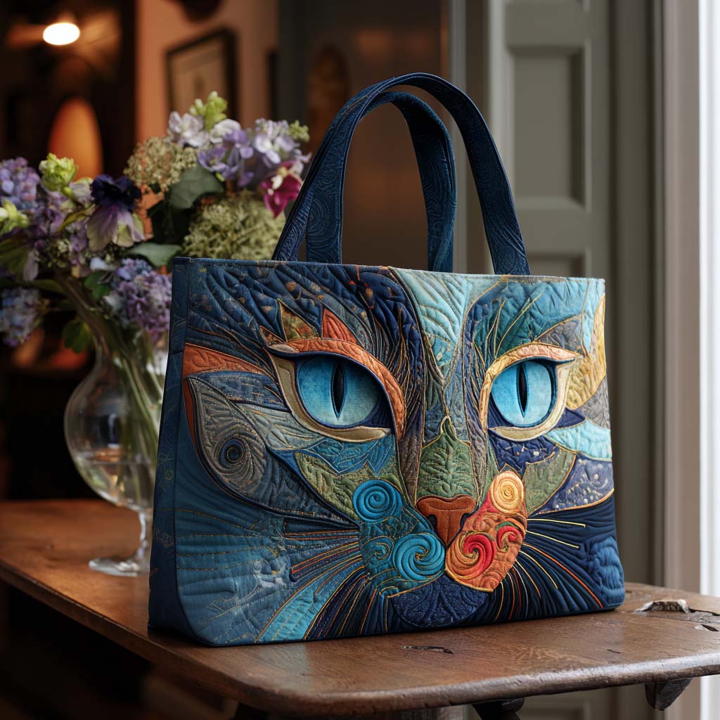 Cat Charm Quilted Tote Bag Gift Ideas For Fall