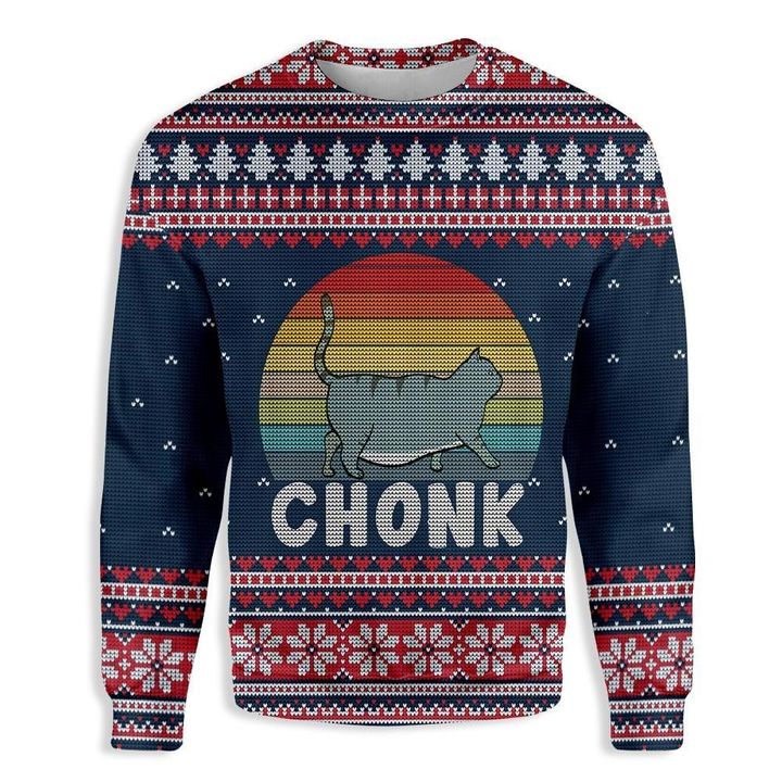 Cat Chonk Ugly Christmas Sweater Funny Cat Christmas Sweaters Gifts For Girlfriend