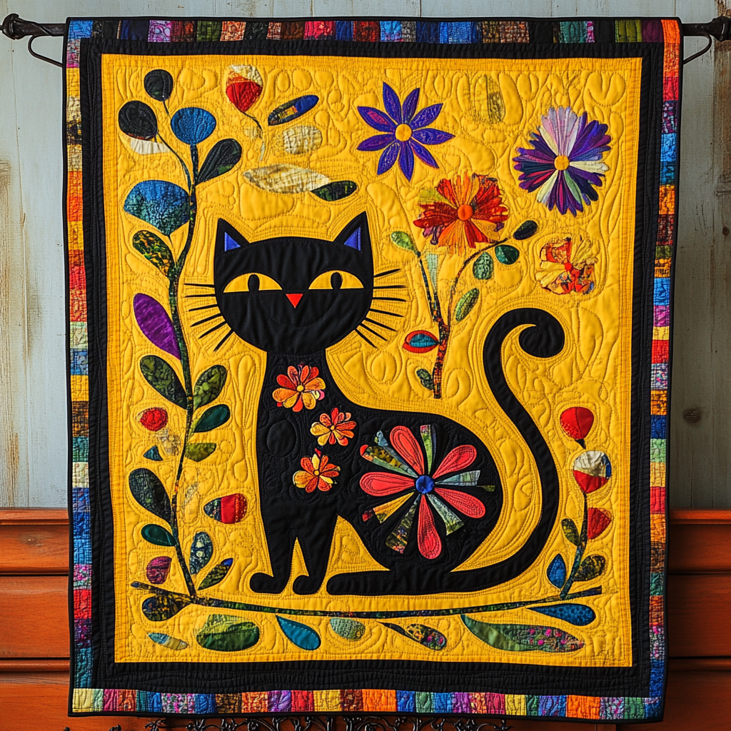 Cat Chorus Quilted Blanket Cat Christmas Gifts