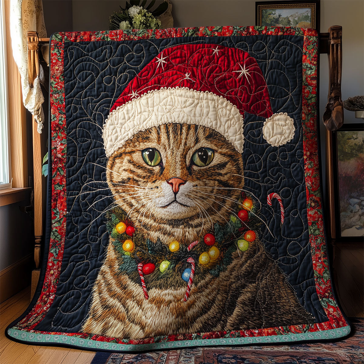 Cat Christmas Quilt Blanket Mothers Day Blanket Gifts For Mother In Law